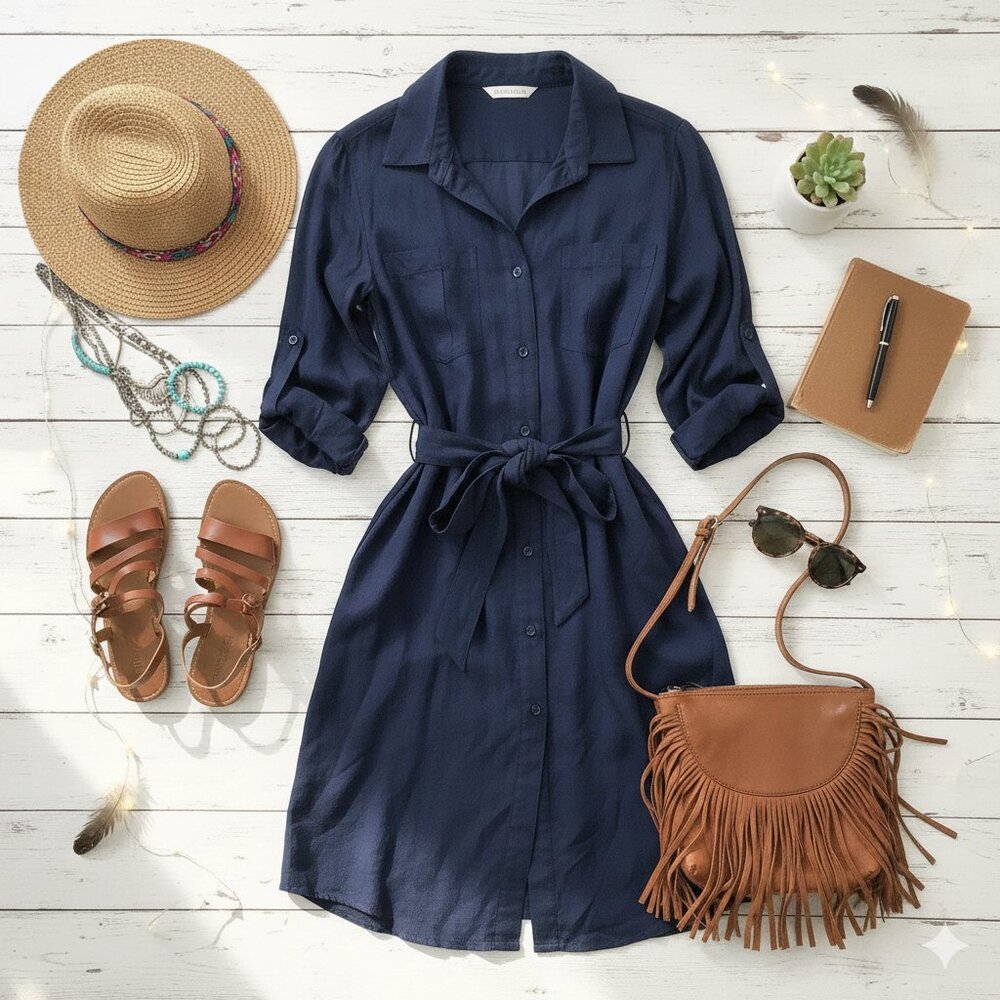 Andrea Jovine Tencel Shirt Dres